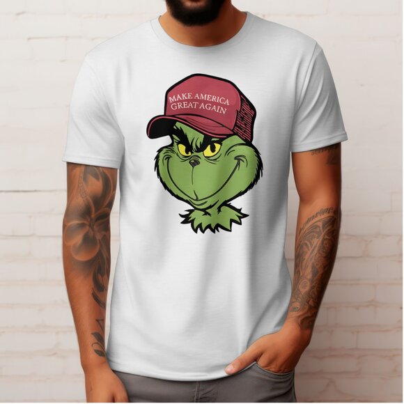 MAGA Grinch Wearing A Hat T-shirt 100% Cotton - Picture 4 of 4